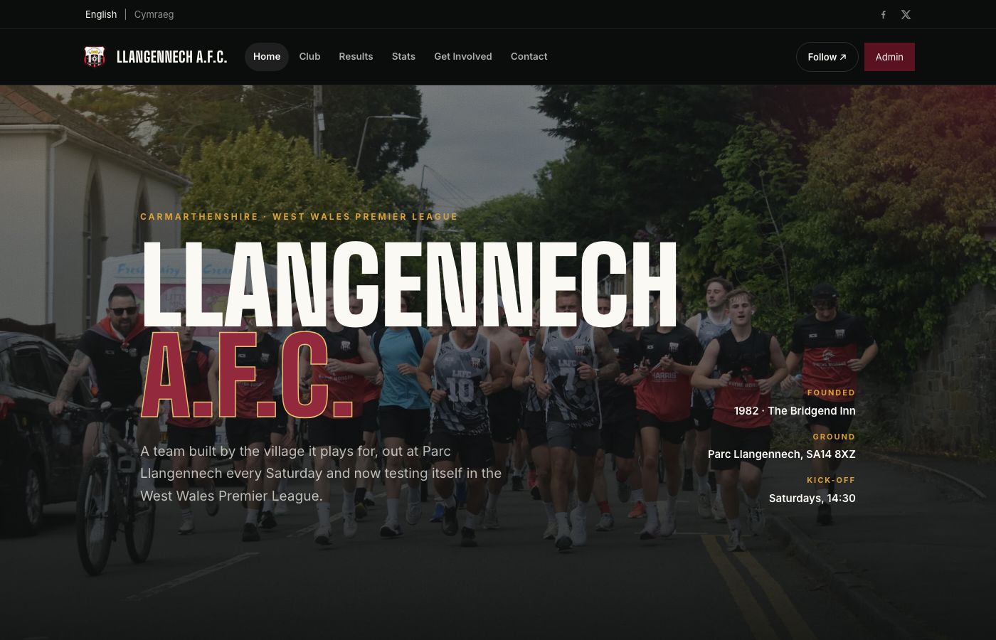 Llangennech A.F.C. website homepage
